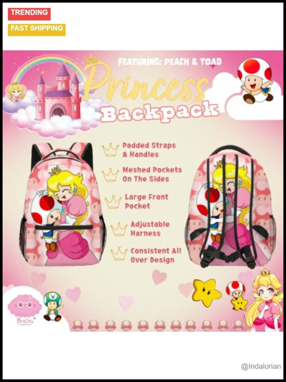 Princess Cartoon Backpack 16